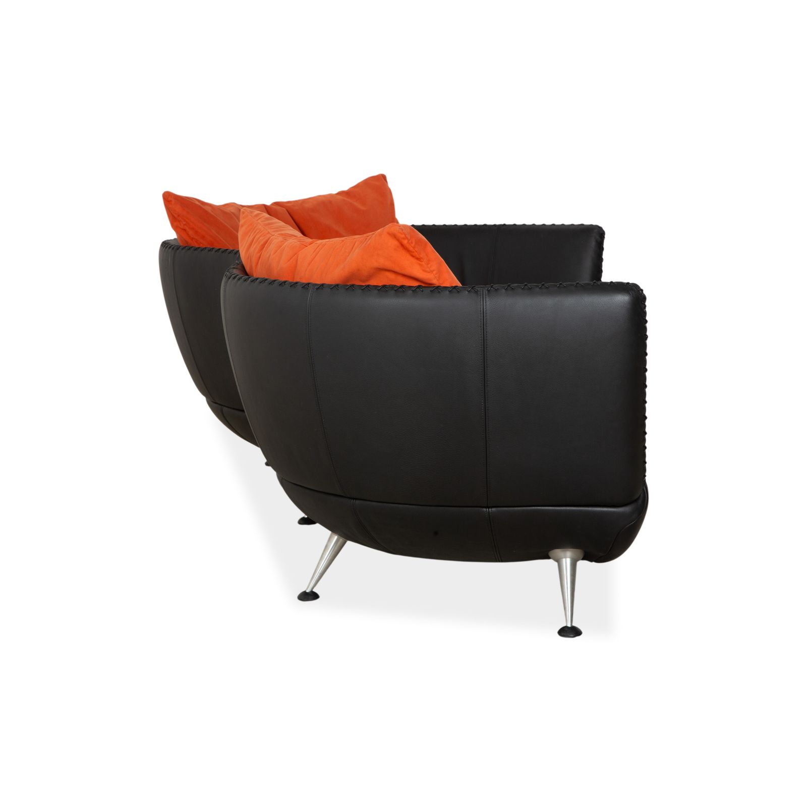 photo furniture Canapé De Sede DS 102 en cuir noir 3 places