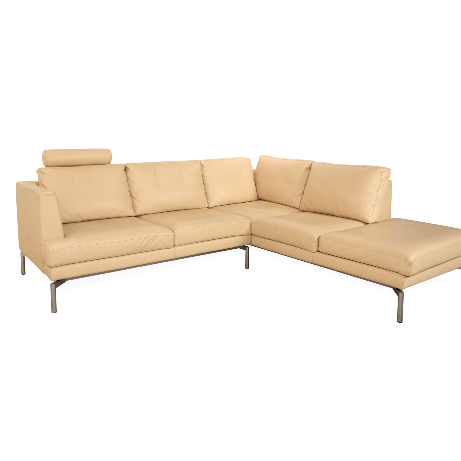 Walter Knoll Good Time Leren Hoekbank Beige Crème photo Meubels