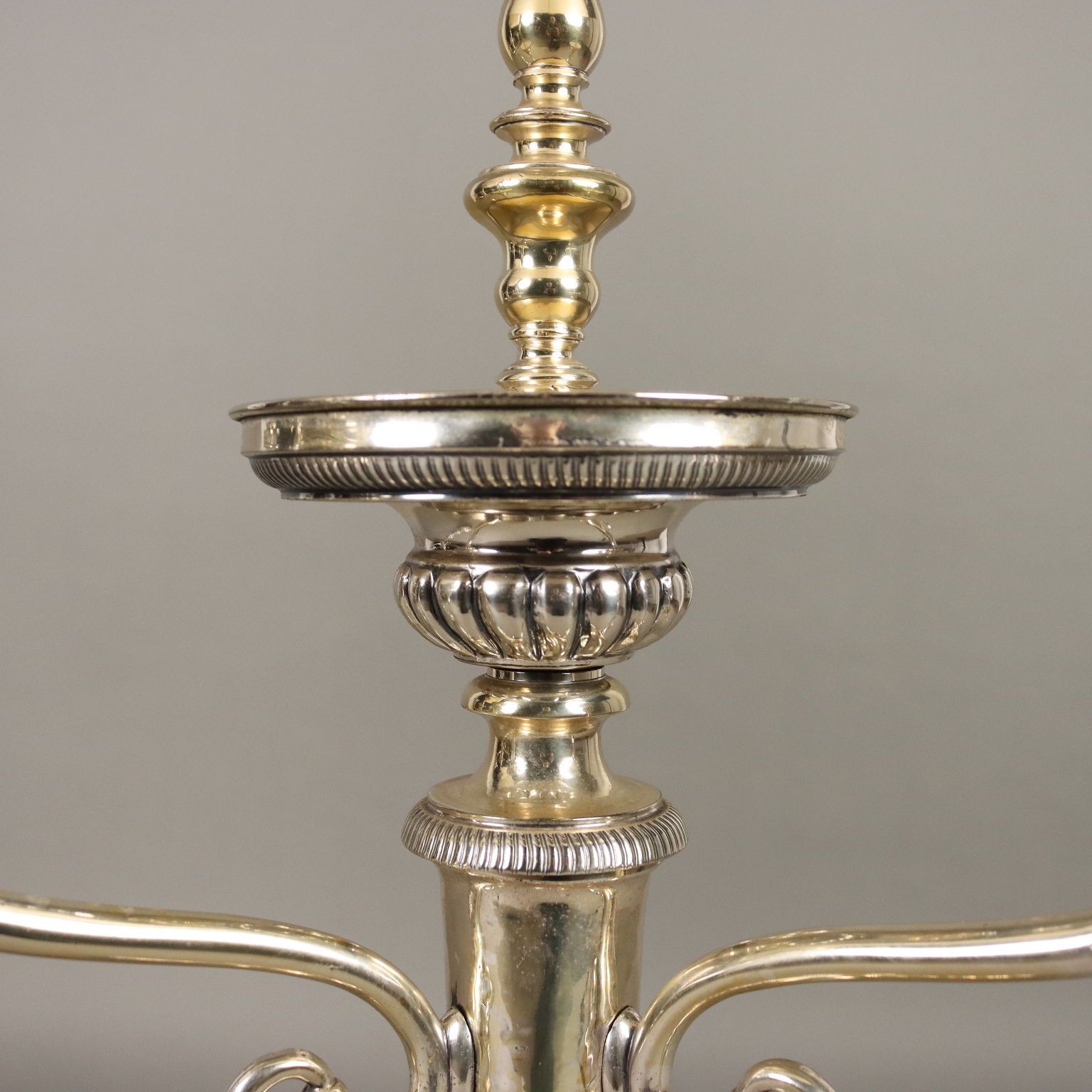Antique Candelabra Sheeth Metal Italy XX Century photo 600.0