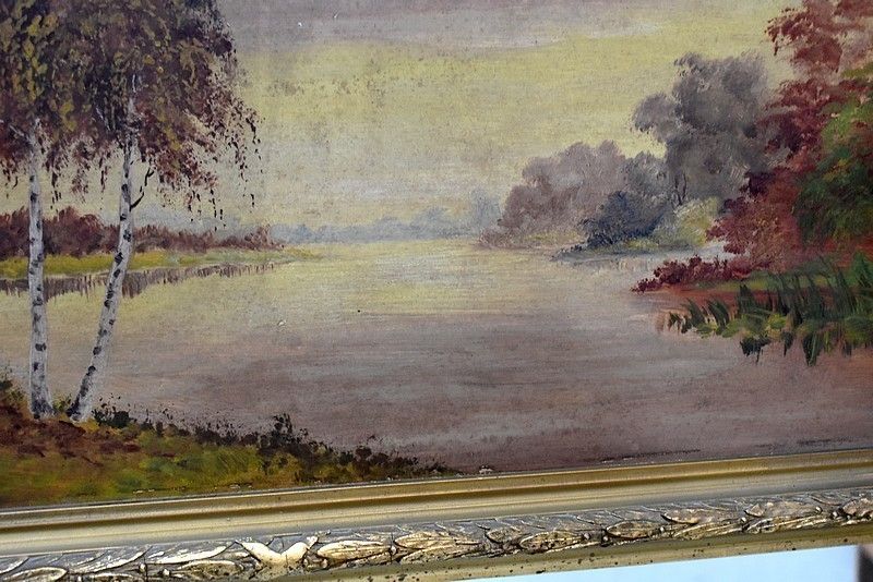 Trumeau Mirror With Oil On Wood, 20th Century photo buy