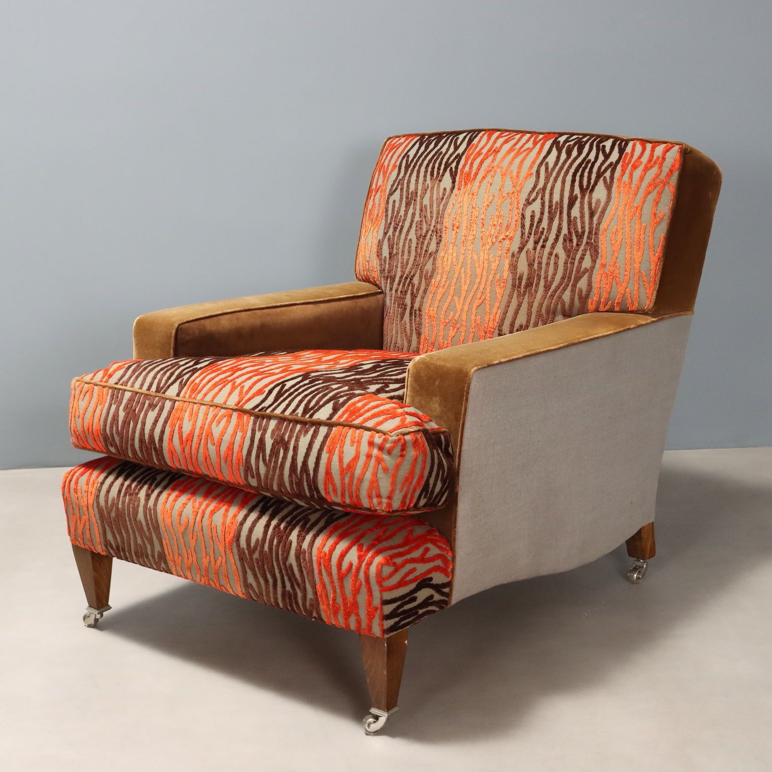 Antique Armchairs Set Velvet Fabric Italy XX Century photo Furniture
