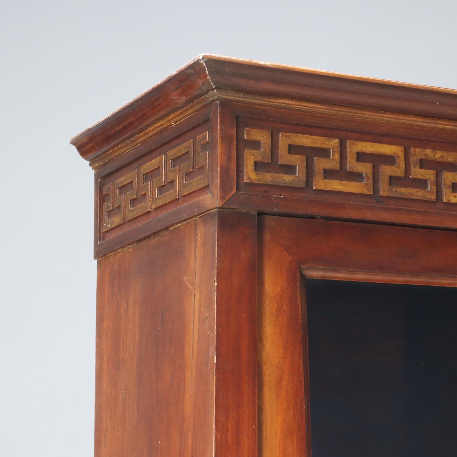 Antique Empire Display Cabinet Walnut Bronze Italy XIX Century photo vinterior
