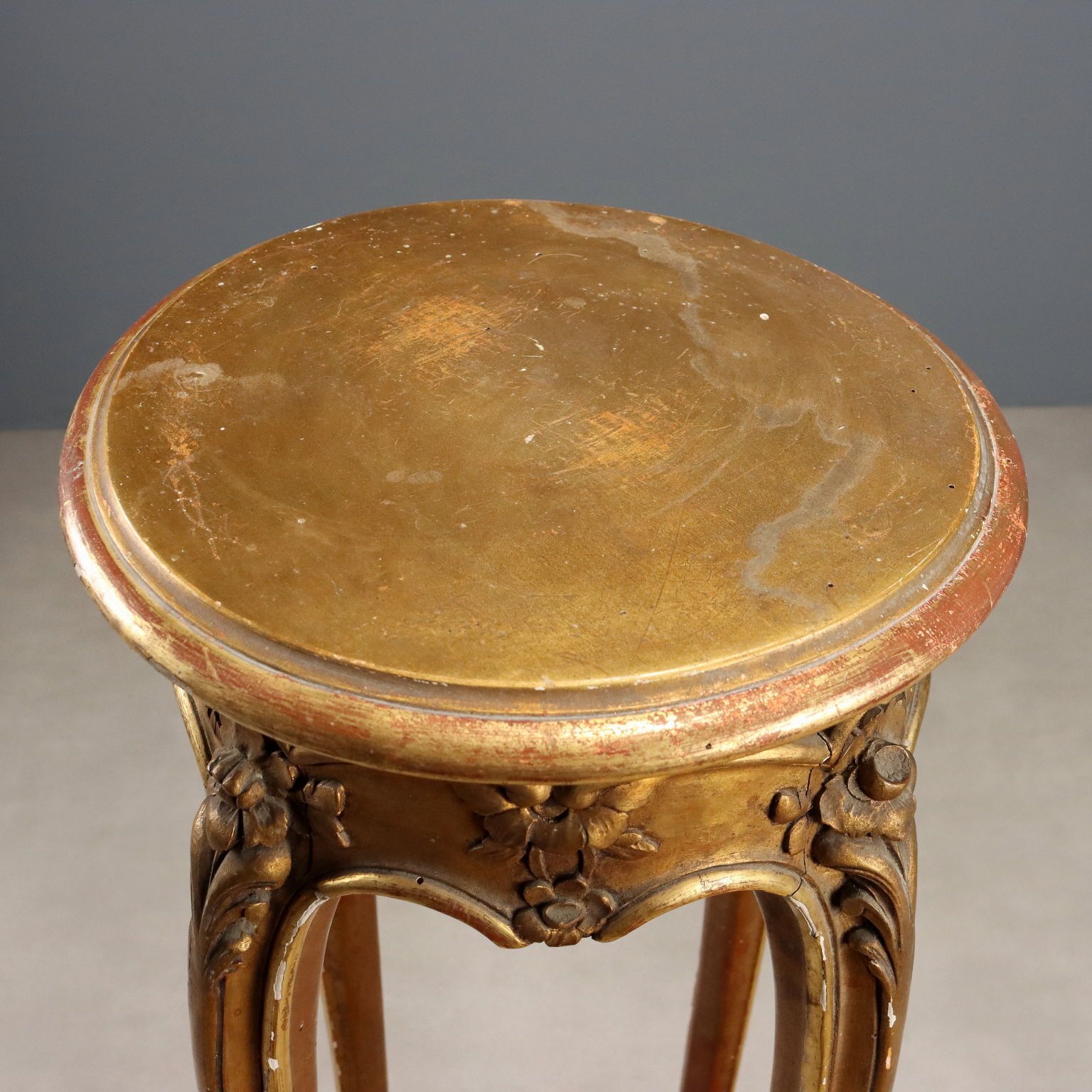 Antique Vase Holder Carved Gilded Wood Italy Late XIX Century photo vinterior