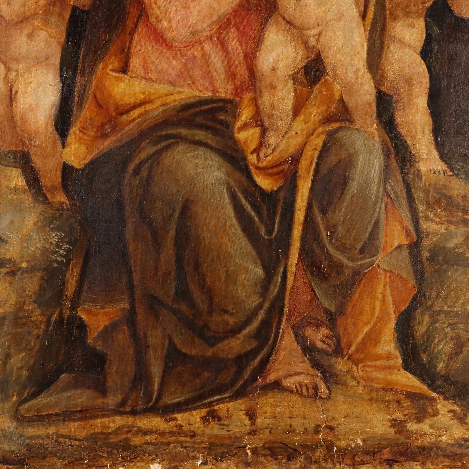 Antique Painting Virgin Mary With Jesus Child Oil On Hardboard '400 photo buy