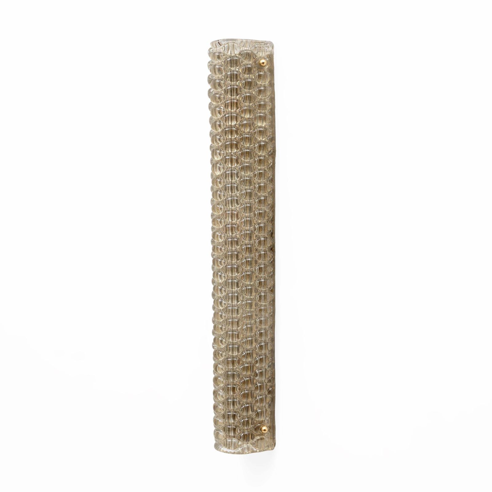 Pair Of Modern Italian Brass And Murano Glass Textured Light Beige Wall Sconces photo 2123.0