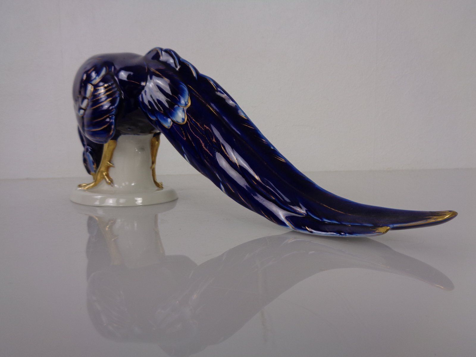 Large Porcelain Pheasant Figurine By Arthur Storch For Volkstedt Porcelain Factory, Germany, 1920s photo vintage