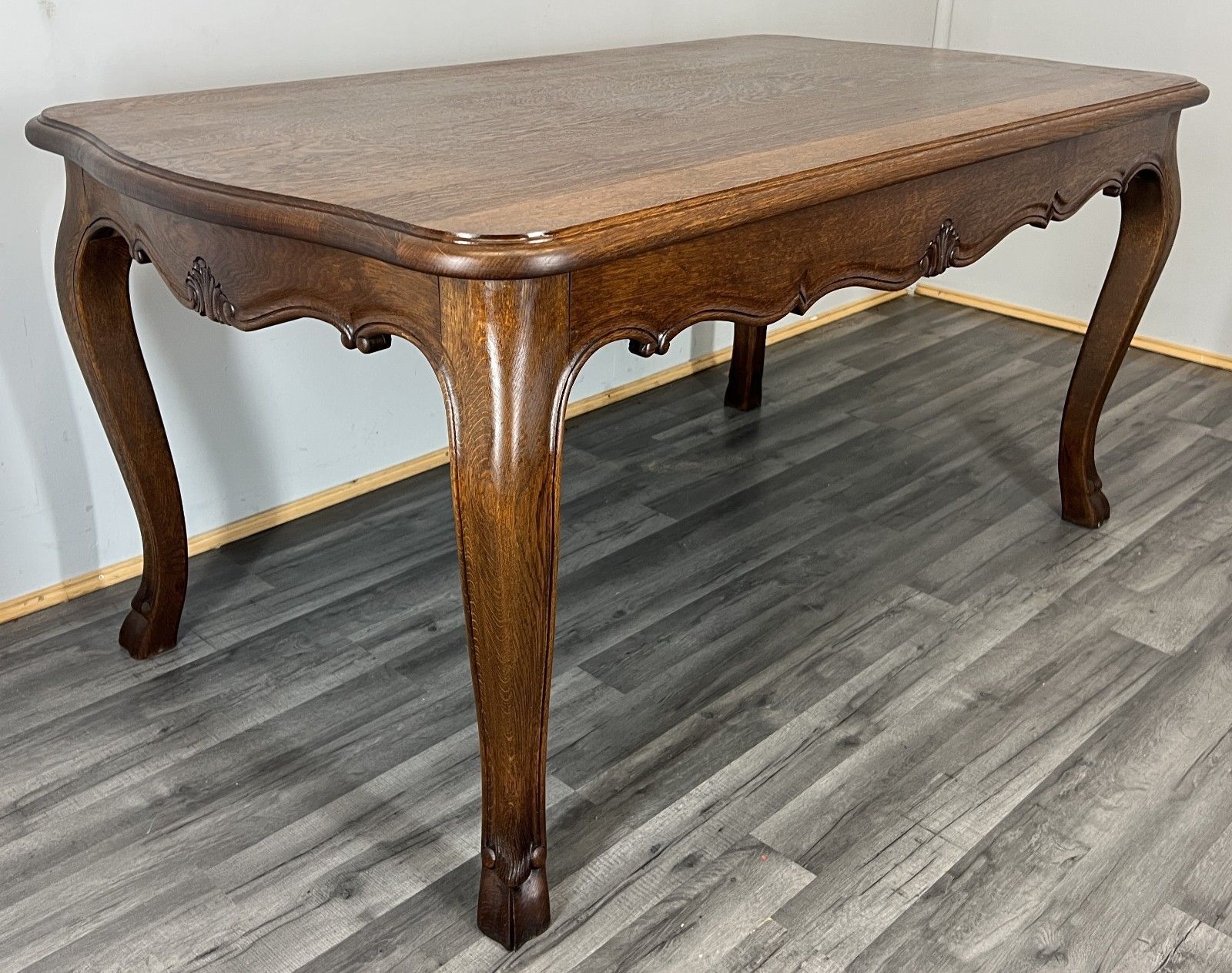 Dining Table Vintage French Carved Oak Solid Dining Table Lot 4753 photo furniture