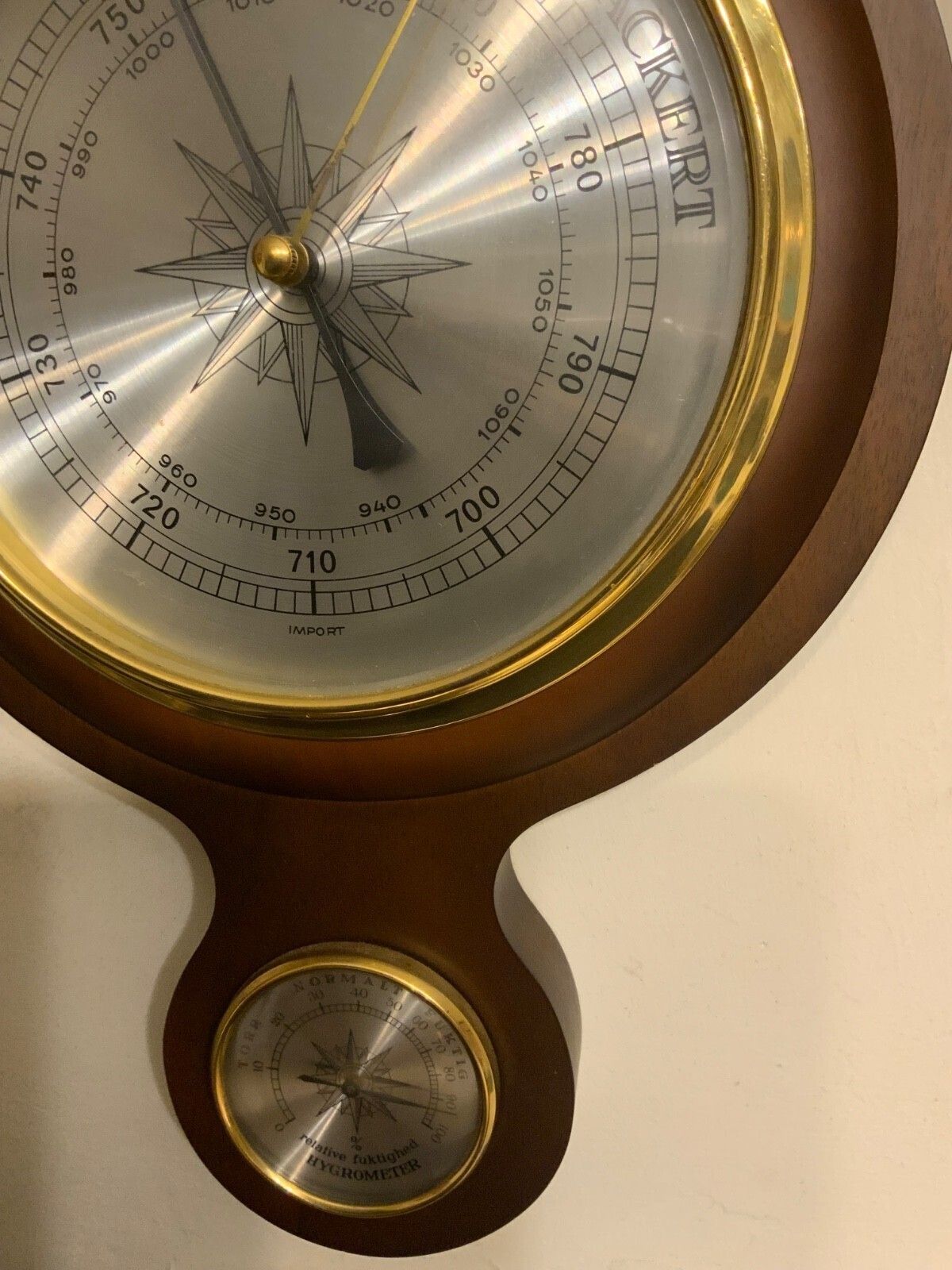 Vintage Banjo Barometer, Thermometer, Hygrometer, Weather Station photo 65.0