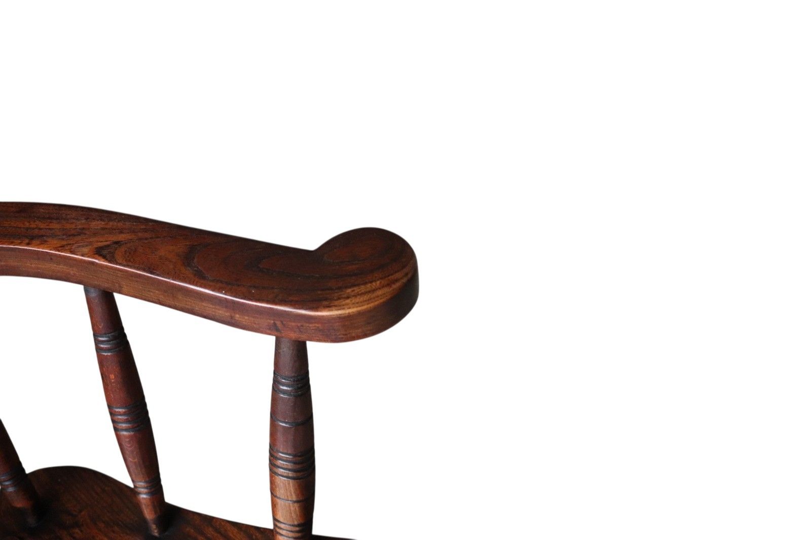 Victorian Smoker’s Bow Chair C.1880 Elm & Beech Captains Chair photo vintage