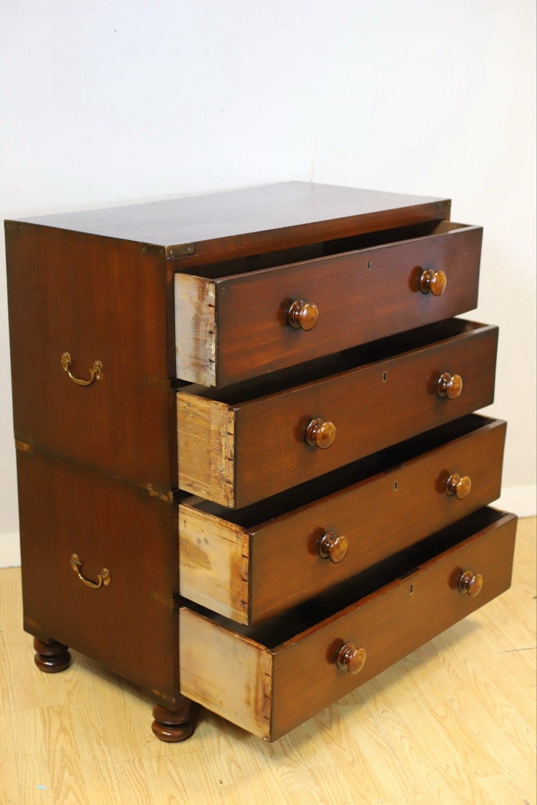 photo furniture Antique Mahogany Military Campaign Chest Of Drawers
