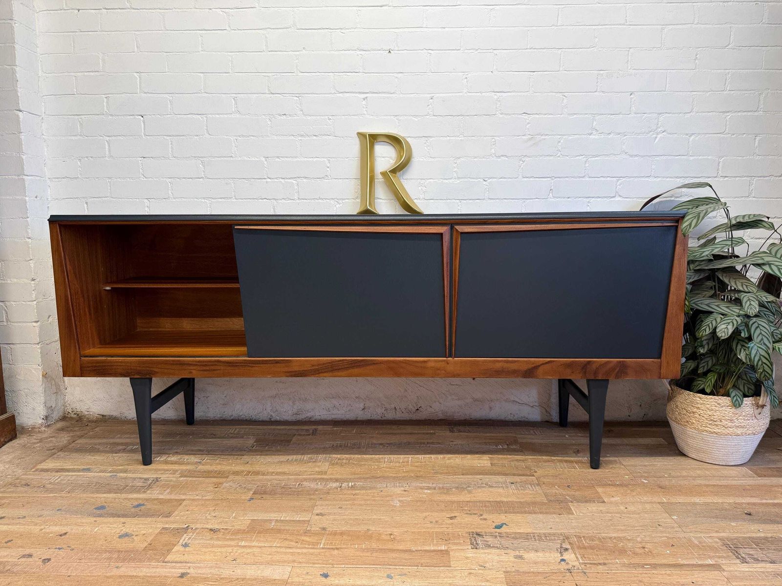 photo furniture Mid Century Sideboard By Elliotts Of Newbury– Painted In Farrow & Ball Railings