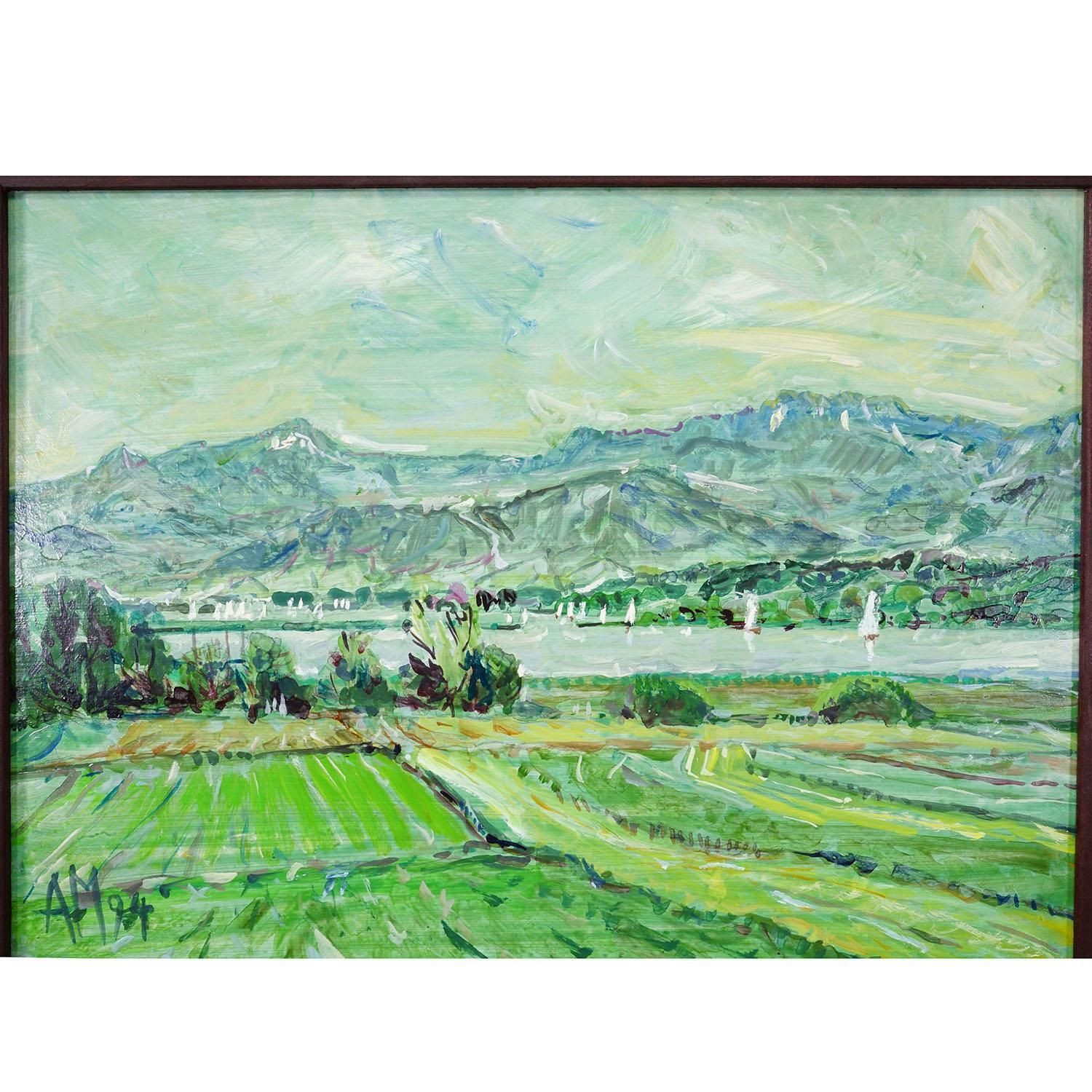 Alexander Michael   Oil Painting Chiemsee Near Hochstaedt, 1994 photo for sale
