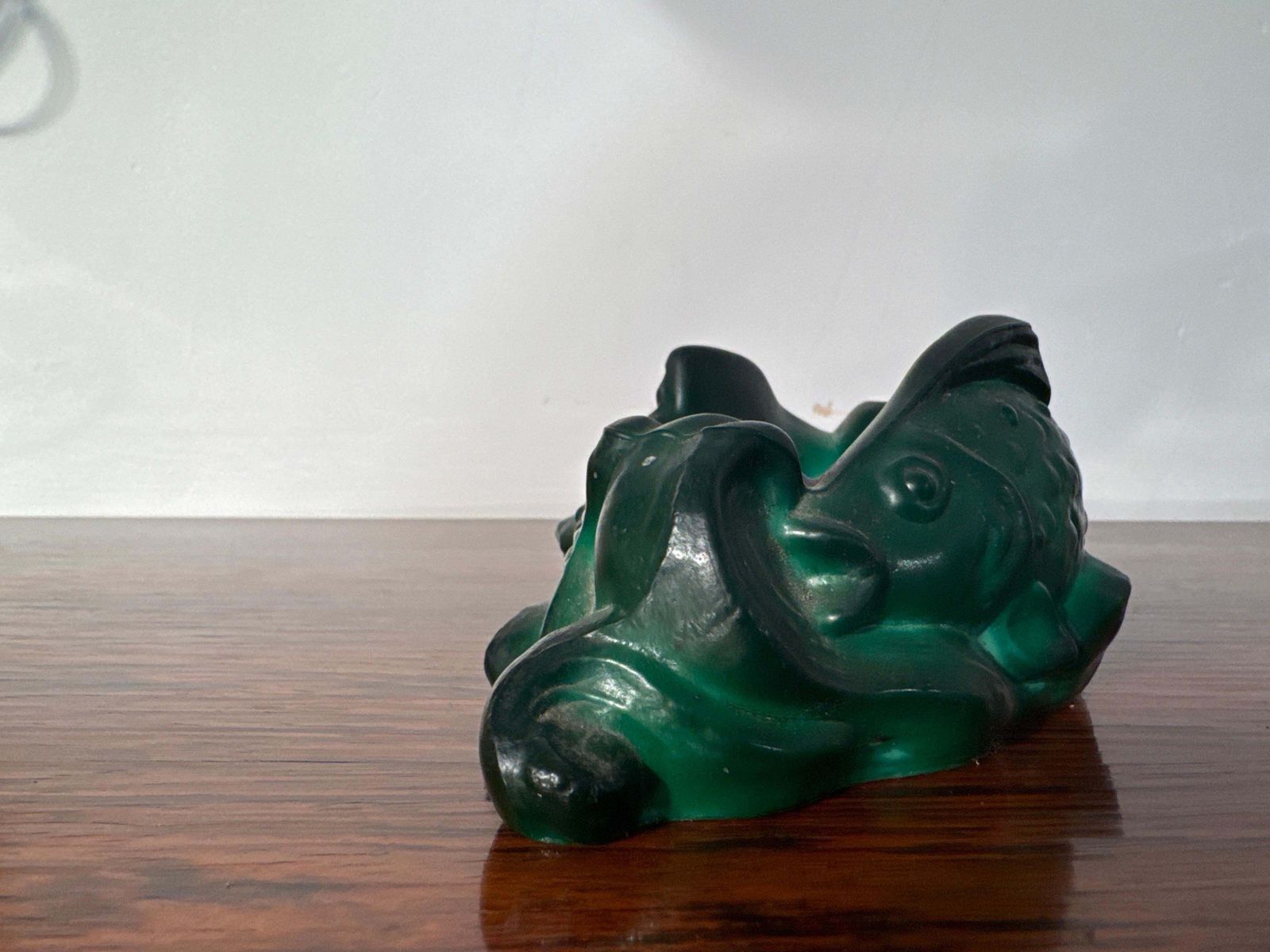 Animal Art Glass Object Malachite Fish Designed By H. Hoffmann And C. Schlevogt. photo for sale