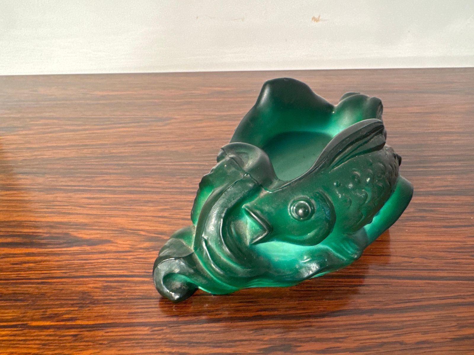 Animal Art Glass Object Malachite Fish Designed By H. Hoffmann And C. Schlevogt. photo vinterior
