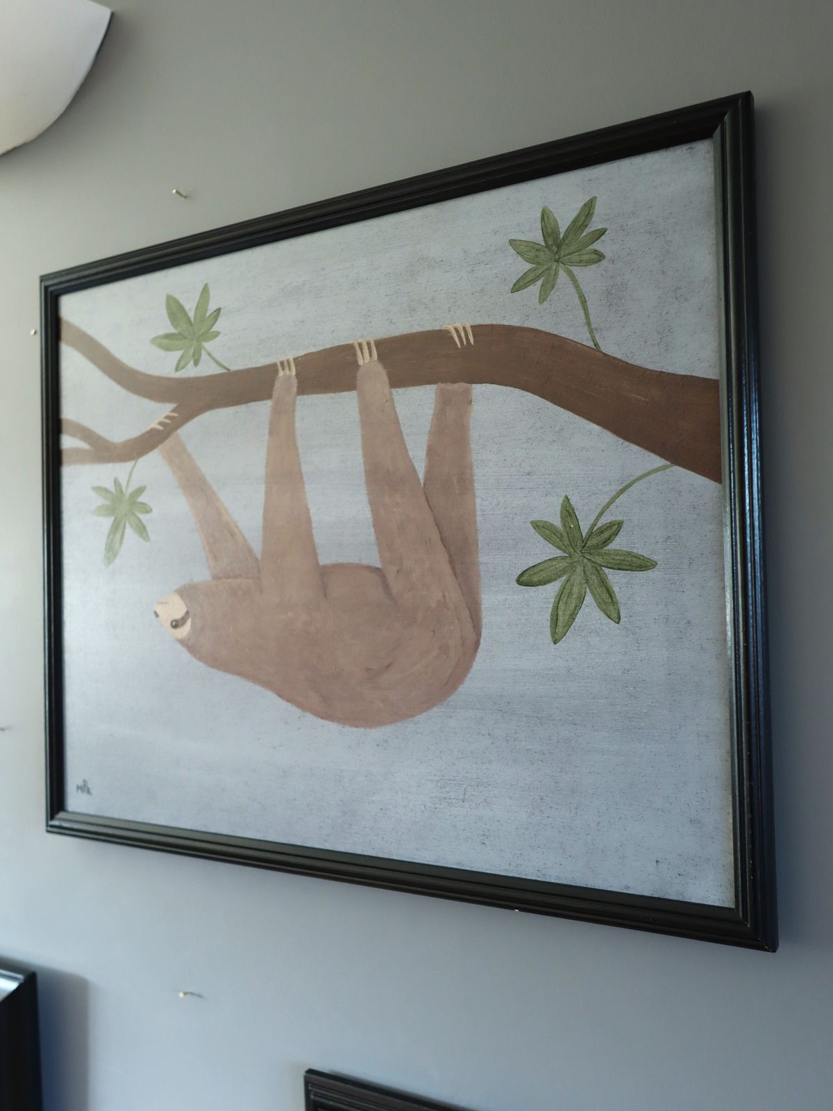 Hanging Sloth In Oil Onto Panel photo 462.0