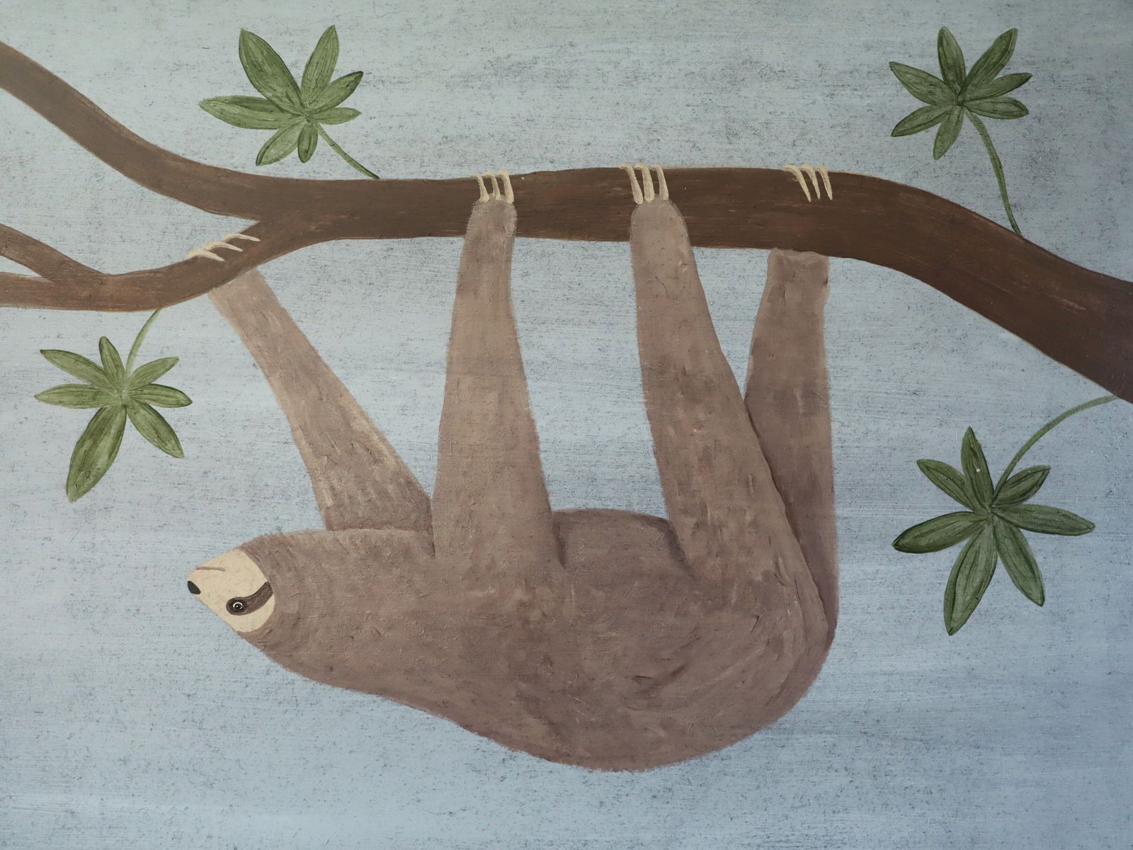 Hanging Sloth In Oil Onto Panel photo vinterior