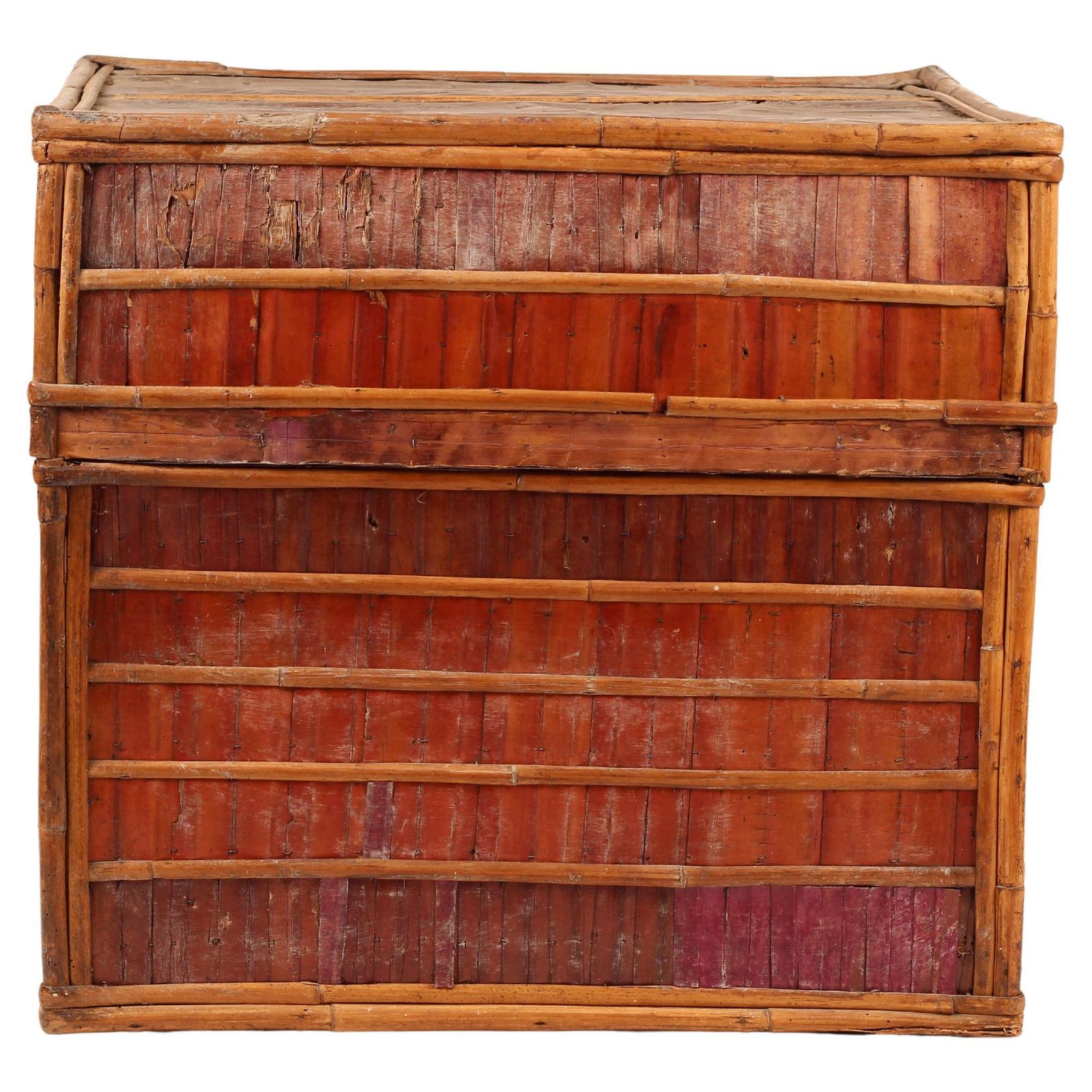 Dowry Box, Lombok Indonesia, Cowrie, Painted Palm & Bamboo 1950’s photo furniture