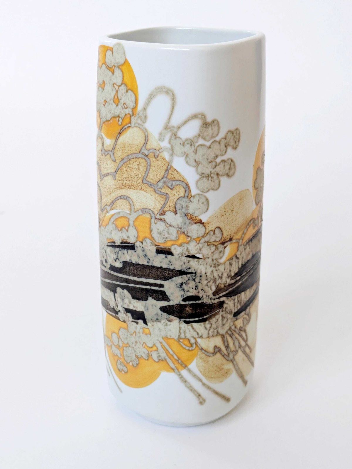 1960s Royal Copenhagen Faience Siena Vase By Ellen Malmer, Midcentury Abstract Design photo vinterior