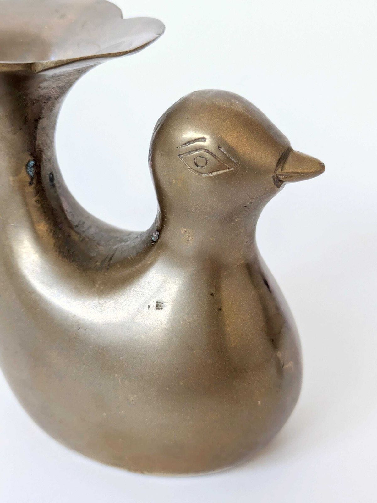 photo furniture 1960s Midcentury Style Brass Bird Candleholder Or Bud Vase, Modern Rustic Accent