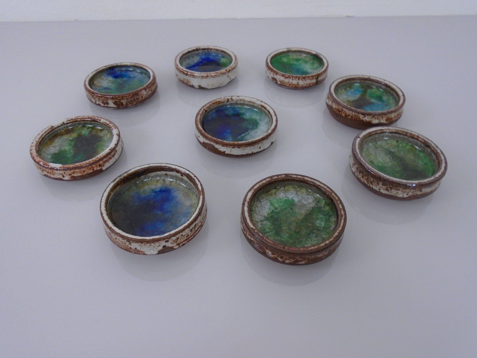 Danish Studio Ceramic Bowls By Jim & Henny Waldorff For Svaneke, 1960s, Set Of 9 photo buy