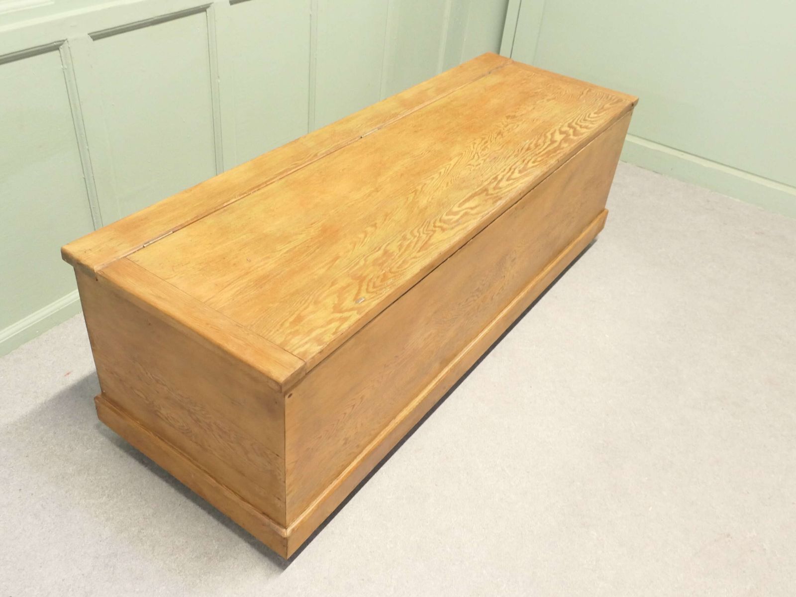 Long Narrow Victorian Pitch Pine Box