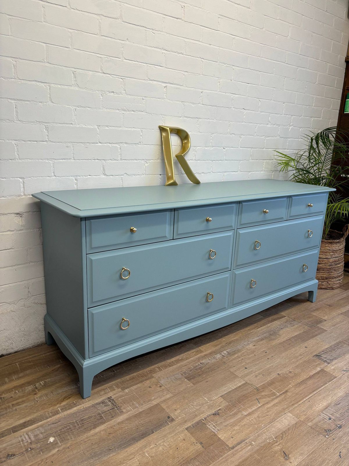 Stag Minstrel Captains Chest Painted Province Blue photo vinterior