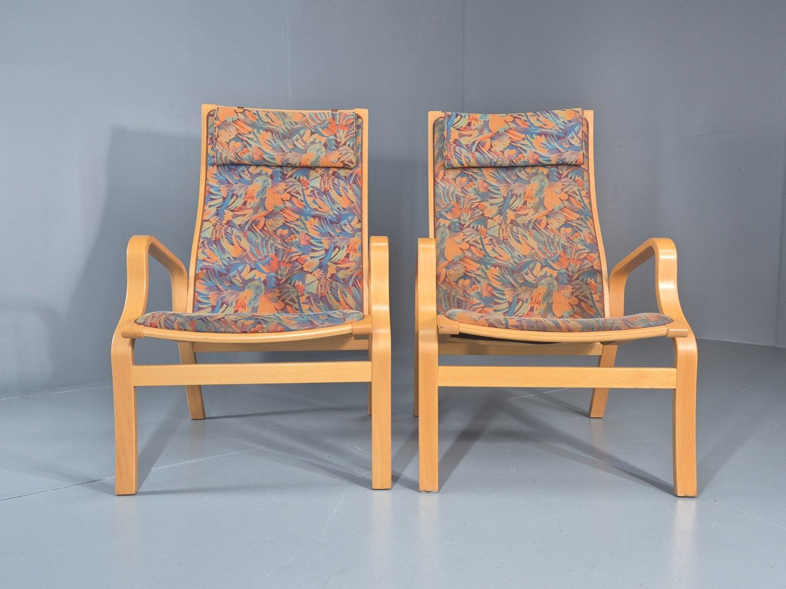 2 Vintage Bentwood Lounge Chairs Finn Ostergaard 1980s Retro Mcm Eb11337 Mben photo vinterior