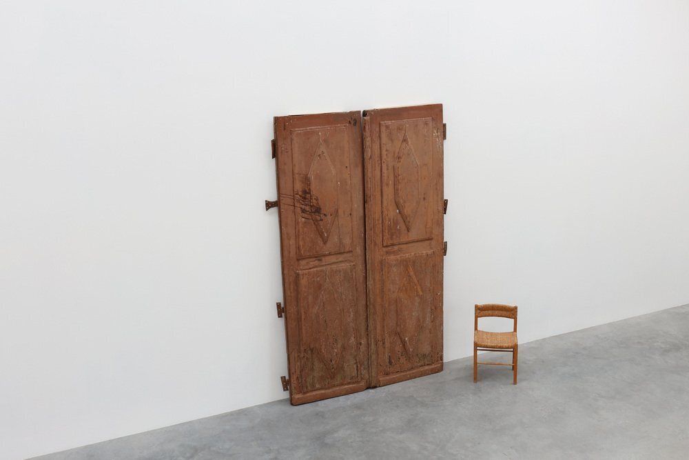Large 17th Century Terracotta Lacquered Oak Monastery Doors, Portugal, Set Of 2 photo for sale