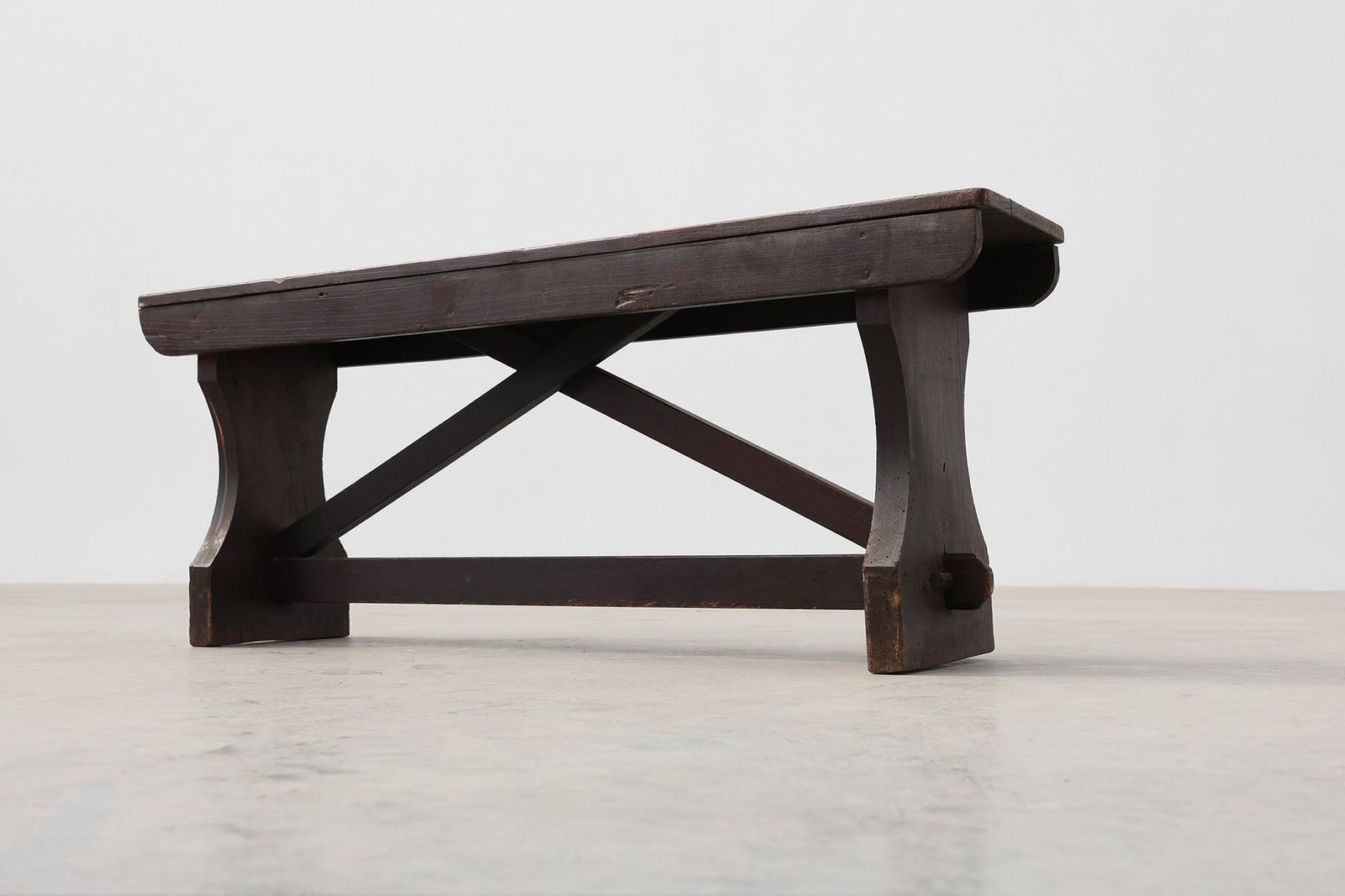 photo furniture Rustic Wooden Bench In The Style Of Wabi Sabi, France, 1900s