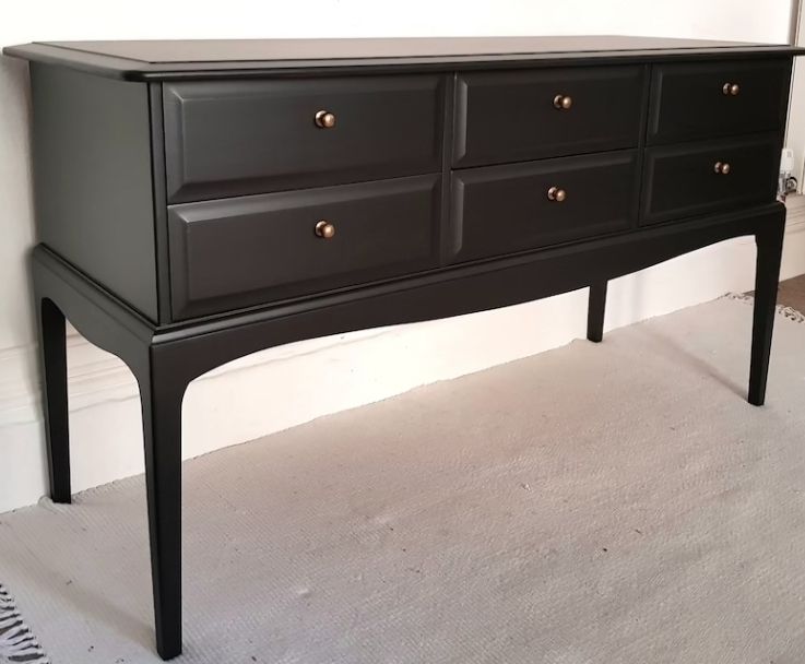 Stag Minstrel Painted Dressing Table And Bedsides, Bedroom Suite, Upcycled. photo buy
