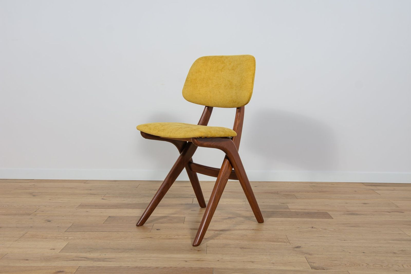 Mid Century Teak Dining Chairs Scissor By Louis Van Teefelen For Wébé, Netherlands, 1950s, Set Of 4 photo buy