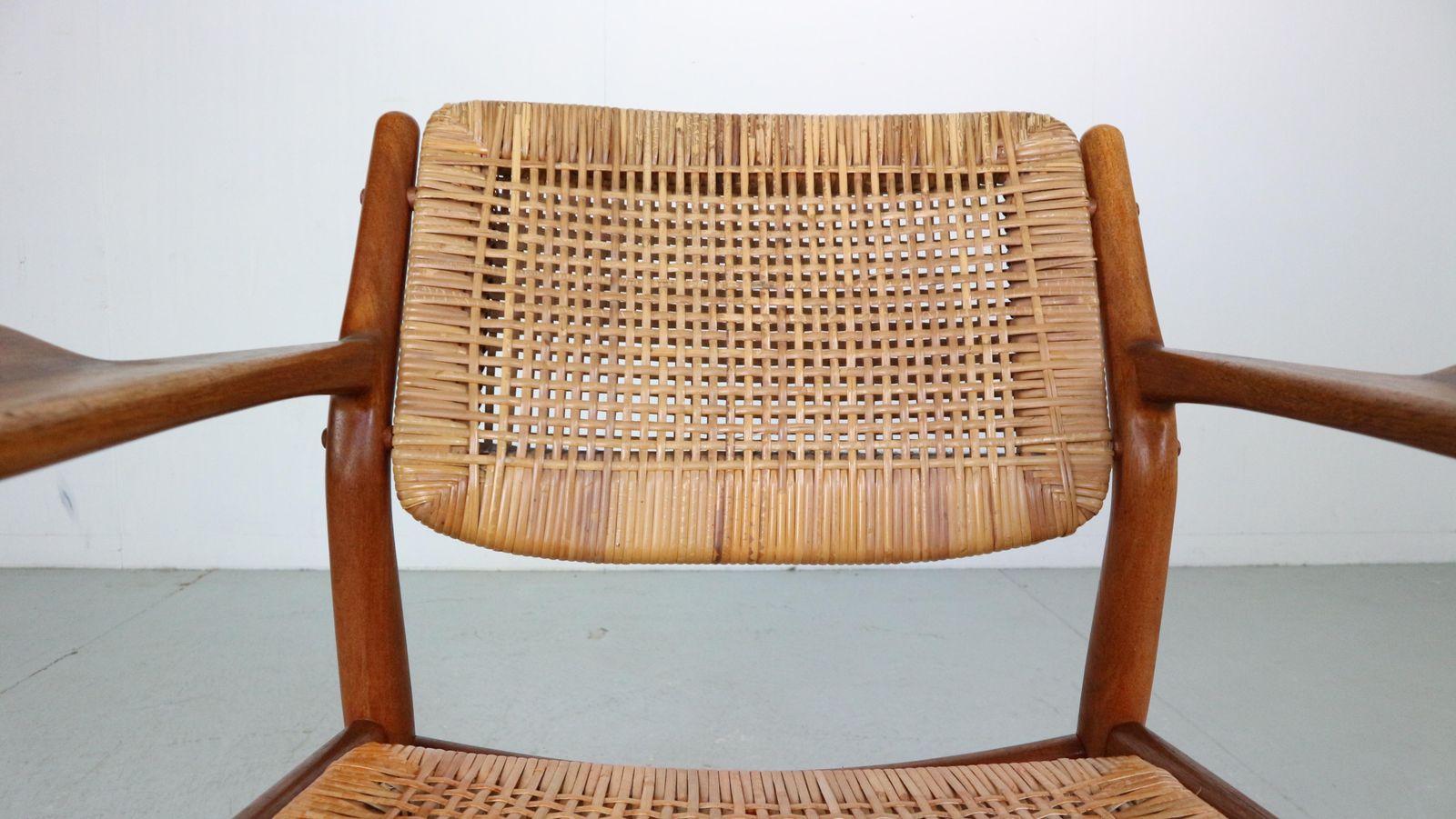 photo for sale Arne Vodder Teak/Rattan Chair "Model 51" For Sibast Furniture, 1950 Denmark