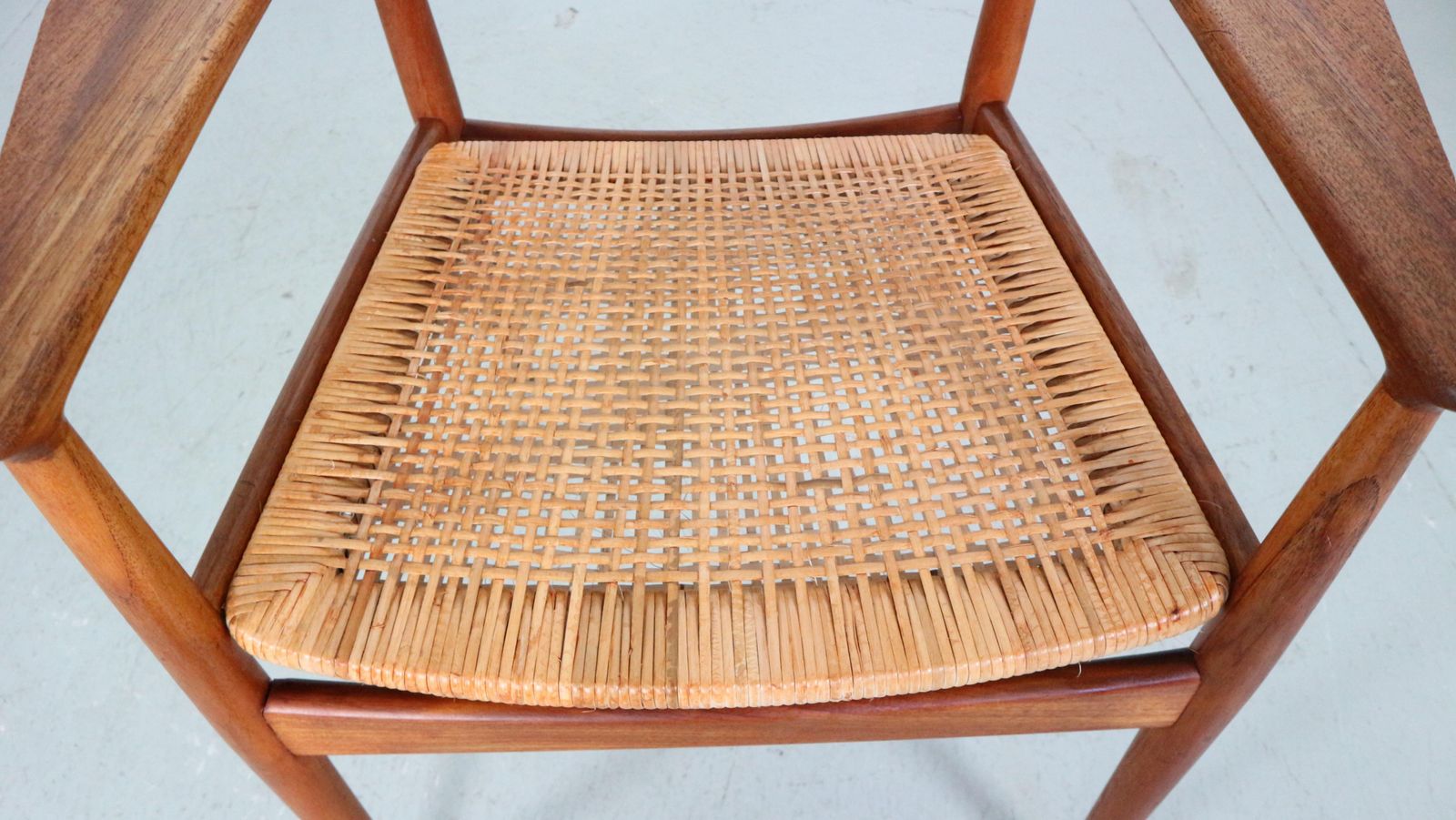 Furniture Arne Vodder Teak/Rattan Chair "Model 51" For Sibast Furniture, 1950 Denmark photo