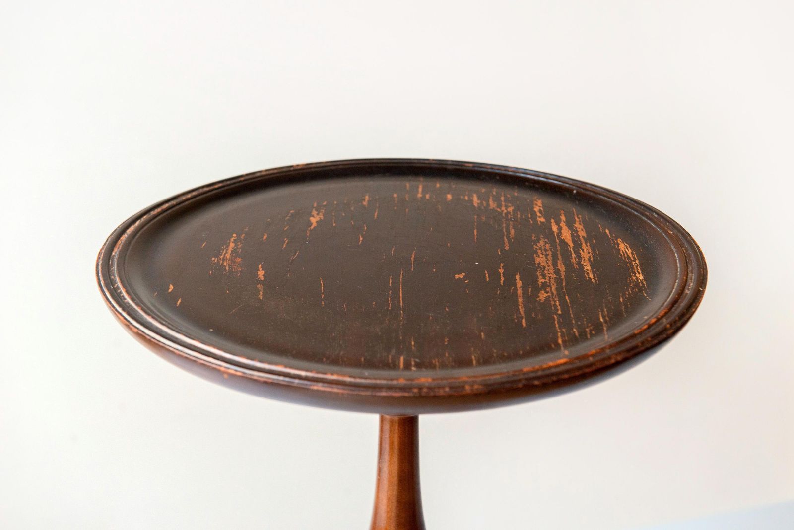 Wooden Wine Table – Antique Tripod Side Table – Victorian Style Round Plant Stand photo vintage
