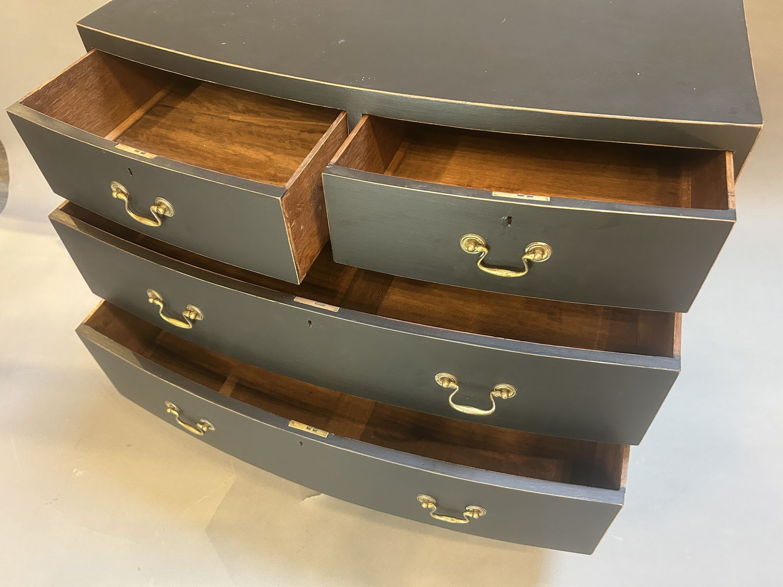 photo furniture Regency Ebonised Bow Chest Of Drawers