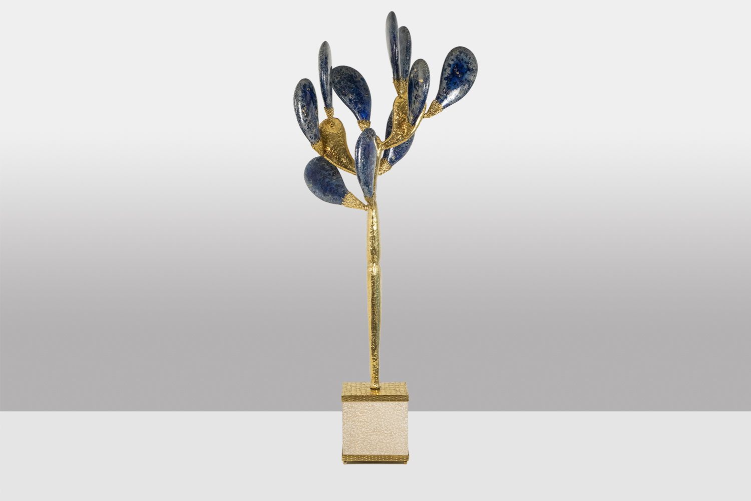 Jacques Duval Brasseur, Large Cactus Sculpture In Gilded Brass. 1992 photo for sale