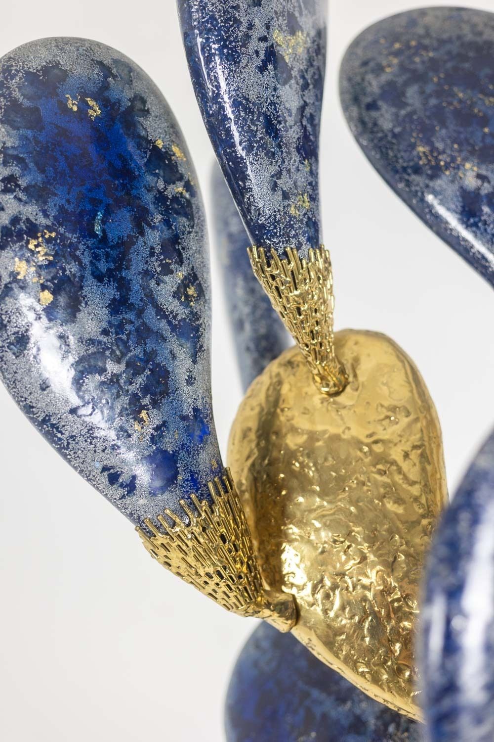 photo for sale Jacques Duval Brasseur, Large Cactus Sculpture In Gilded Brass. 1992