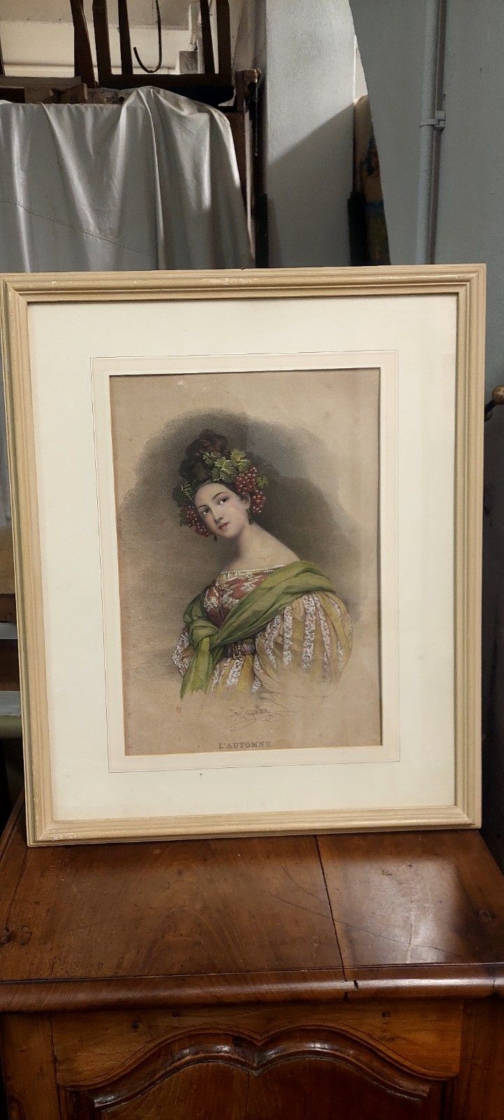 Art 4 Antique Henri Grevedon The 4 Seasons Watercolor Lithographs photo