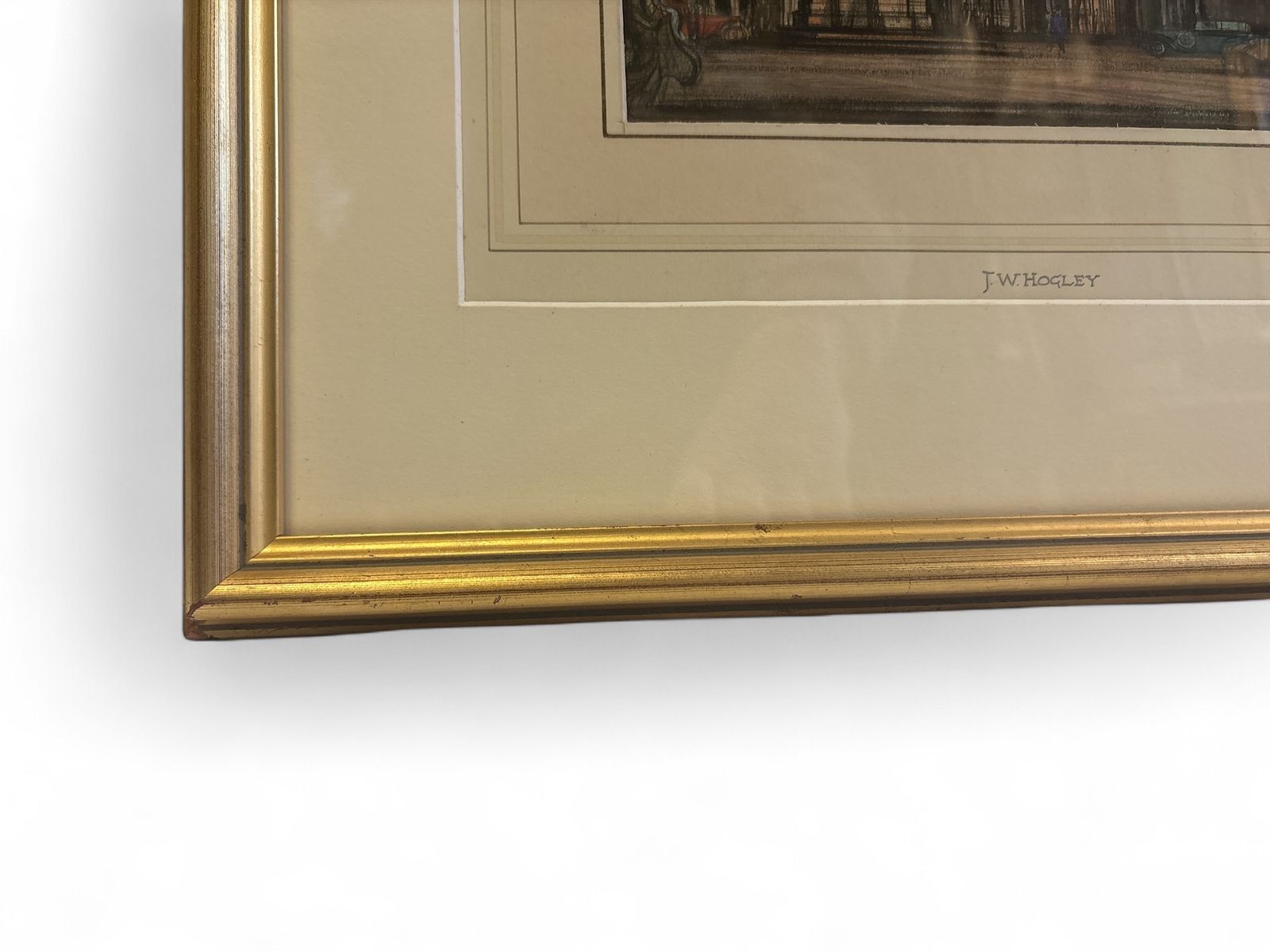 Pencil And Watercolour Drawing Of A Continental Building By J W Hogley C.1940 photo furniture