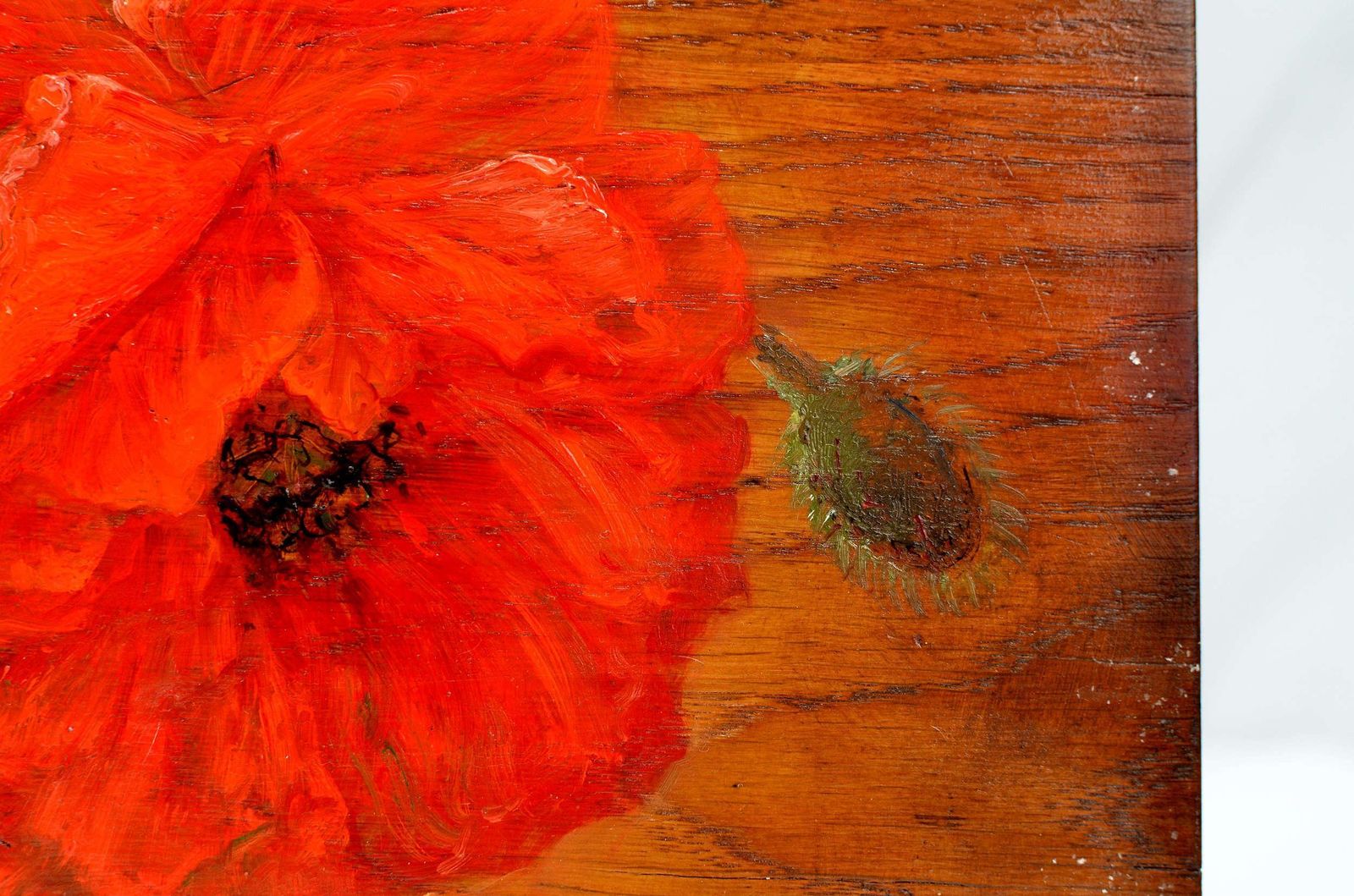 Igor Maikov Poppies. 2015. Wood/Oak, Oil. 32x25x3 Cm 2015 photo Art