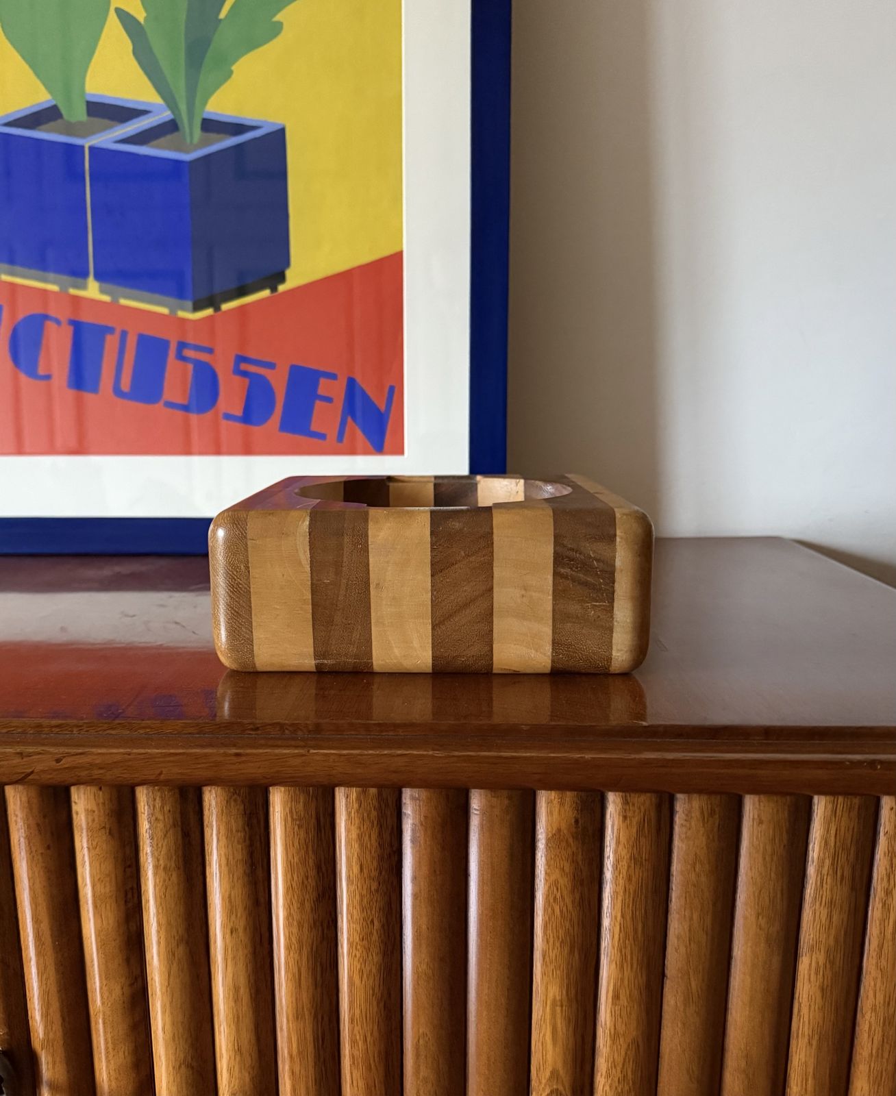 photo vinterior Mid Century Wood Vide Poche Bowl, Italy Ca. 1970