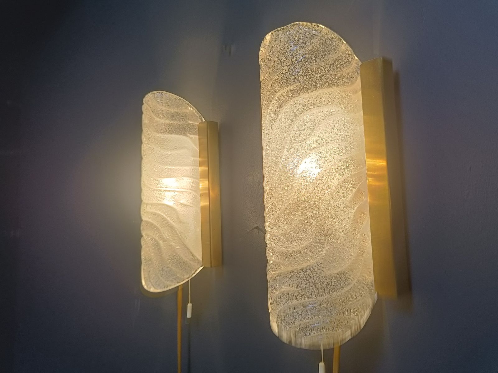 photo furniture Pair Of Brass And Glass Wall Lights By Fischer Leuchten, 1960s