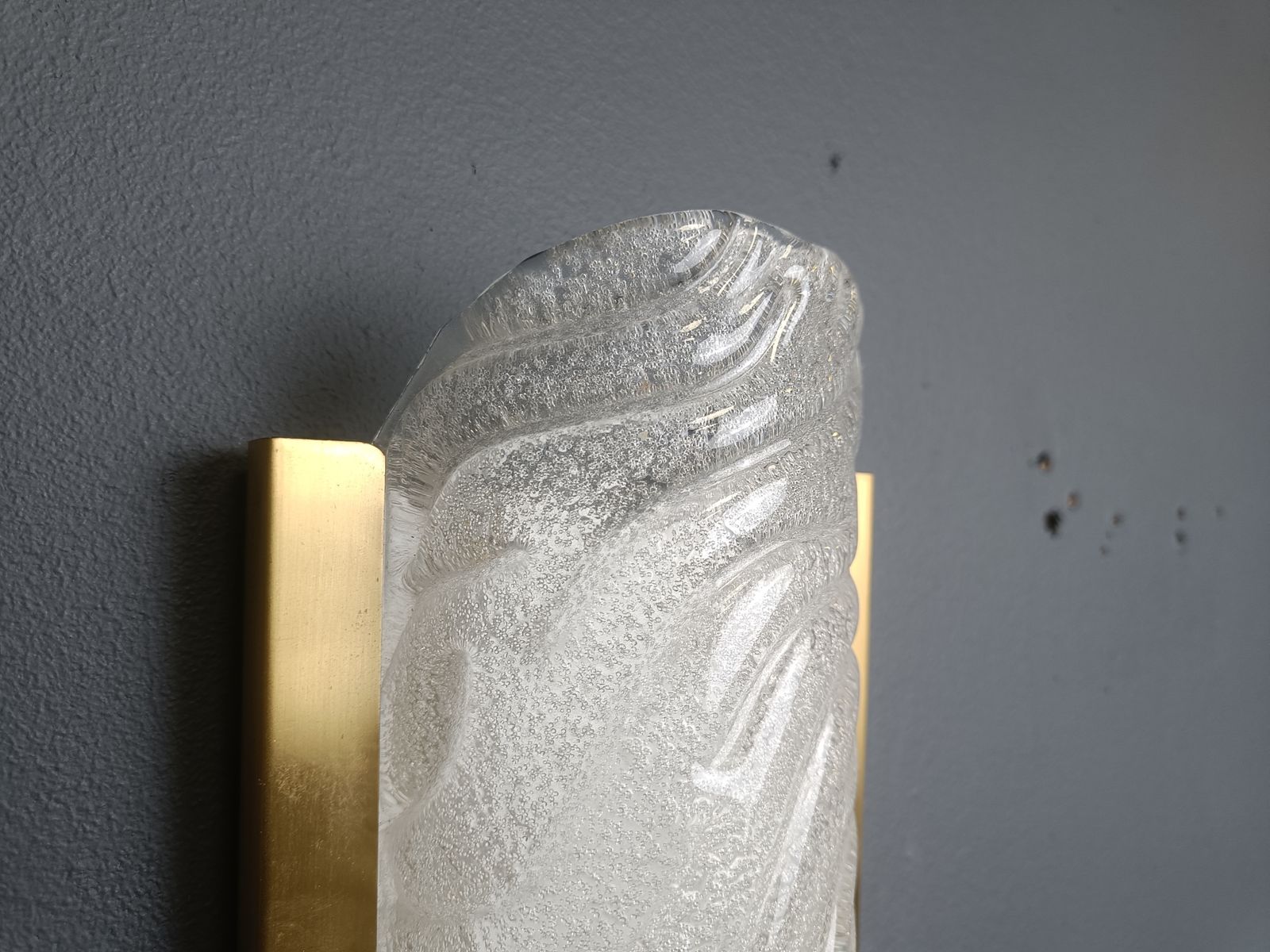 Lighting Pair Of Brass And Glass Wall Lights By Fischer Leuchten, 1960s photo