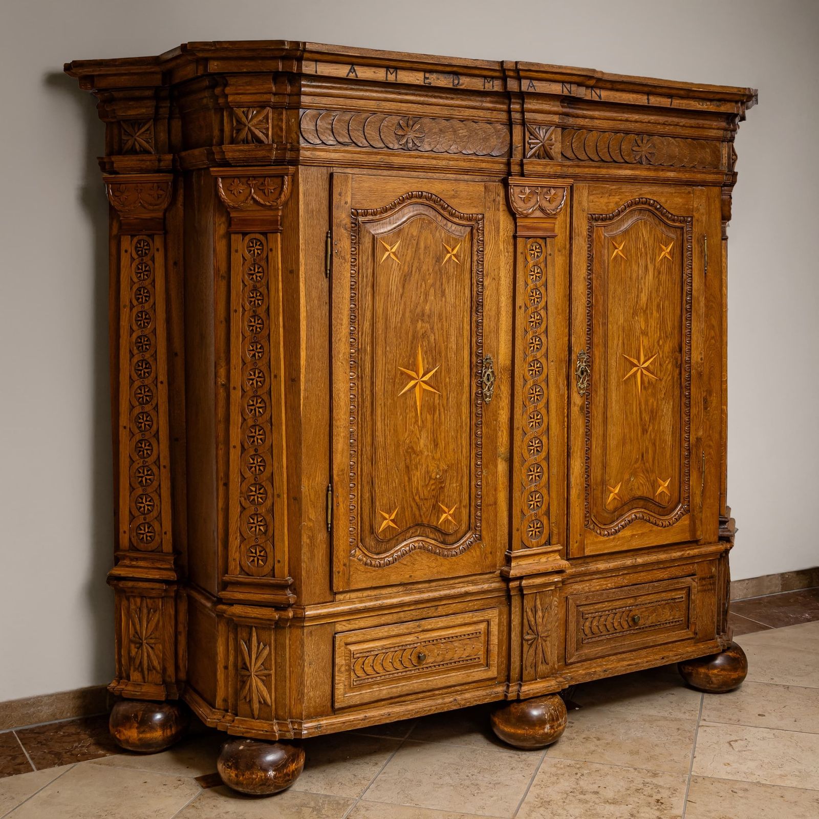 photo for sale Oak Baroque Wardrobe, German, Mid 18th Century