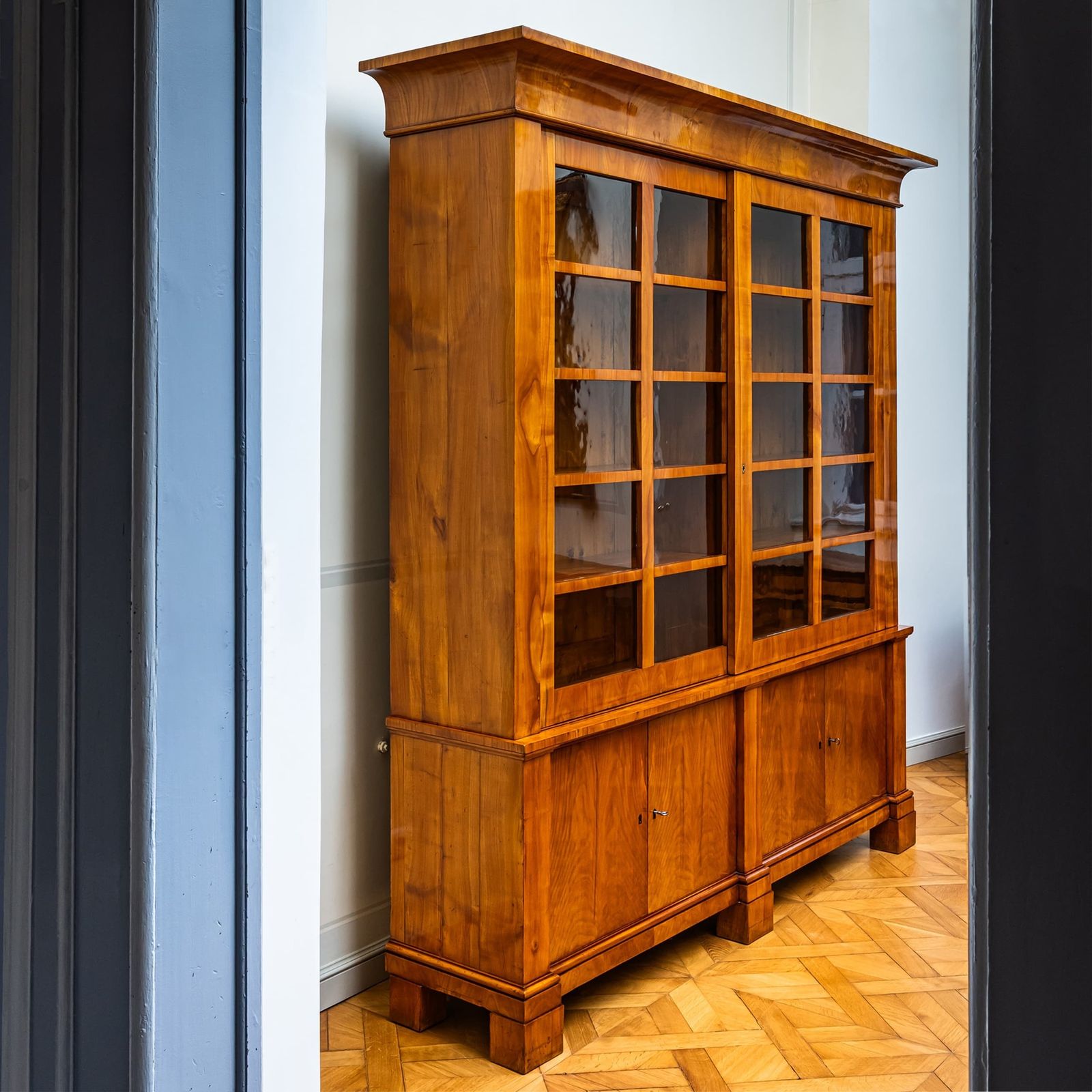Biedermeier Cherrywood Bookcase, Germany, Circa 1820 photo vintage