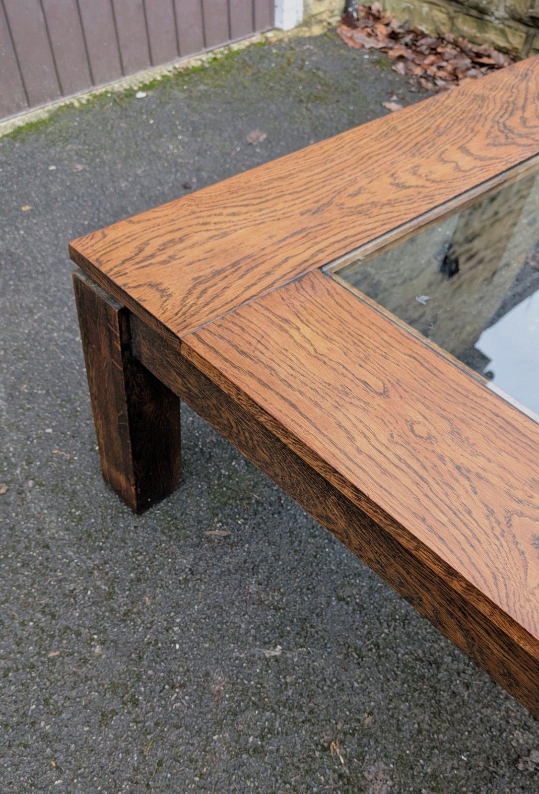 Brutalist Wenge Oak Coffee Table Vintage Danish Mid Century Retro 70s Italian photo for sale