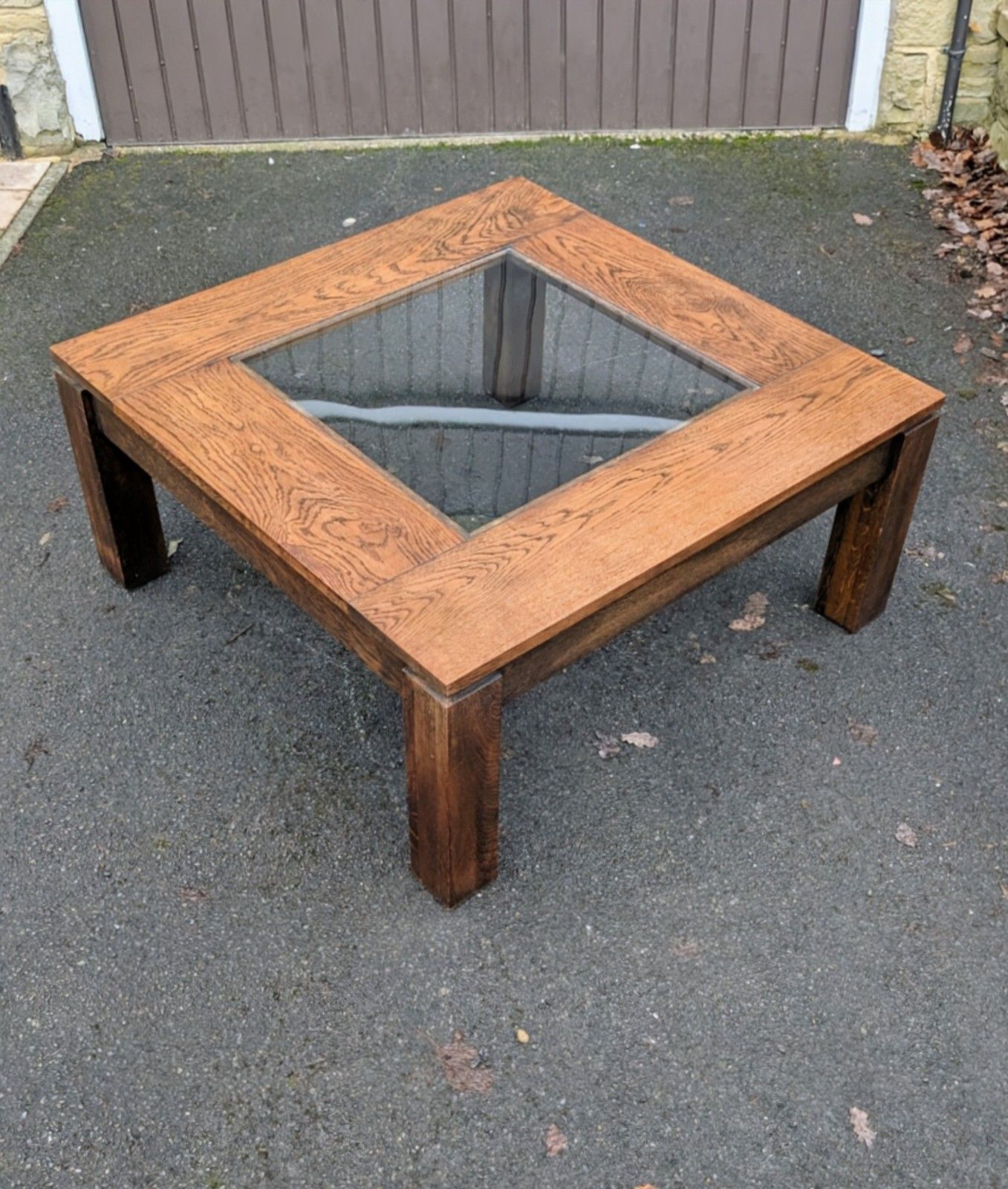 Brutalist Wenge Oak Coffee Table Vintage Danish Mid Century Retro 70s Italian photo vinterior