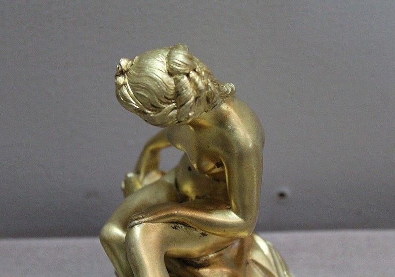 photo for sale Bather With A Dove Signed Falconnet 19th Century