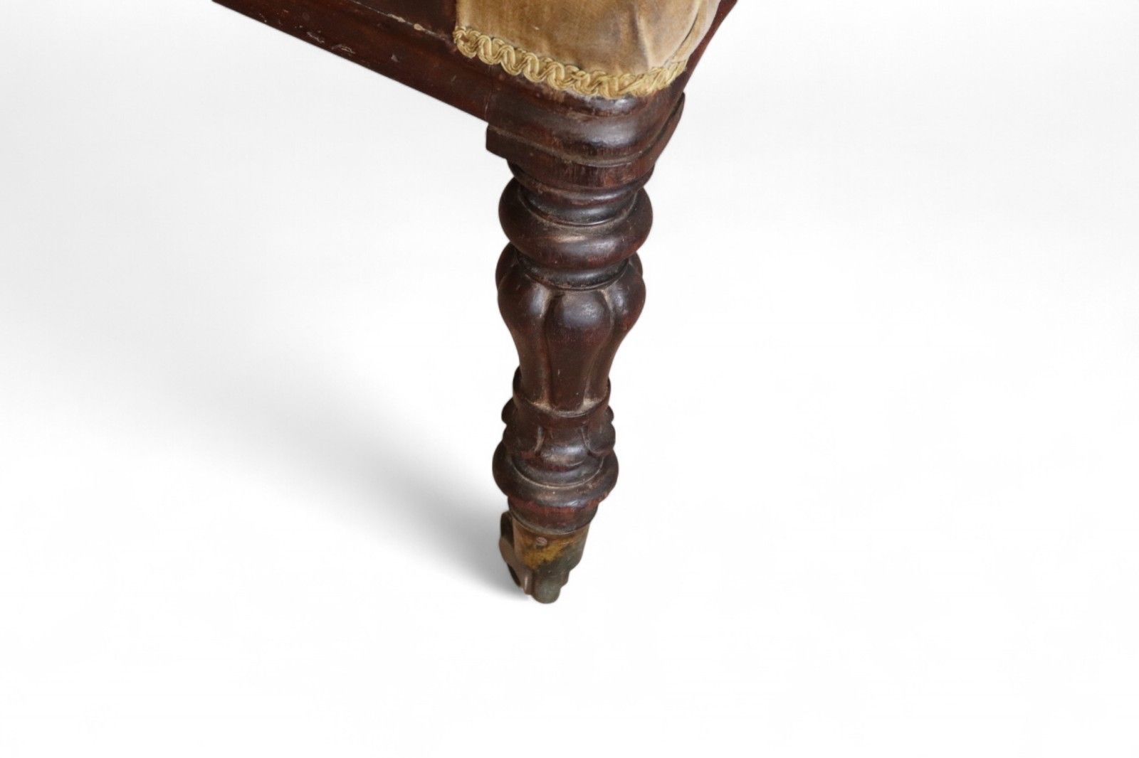 Antique Victorian Scroll Back Armchair  Mahogany Button Back Library Chair 19thc photo vintage