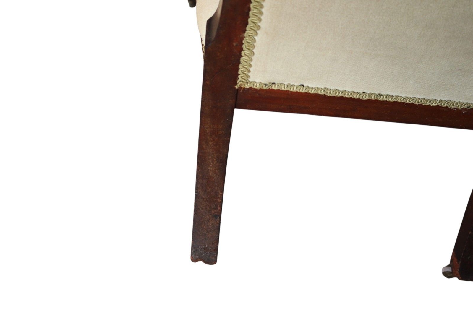 photo for sale Antique Victorian Scroll Back Armchair  Mahogany Button Back Library Chair 19thc